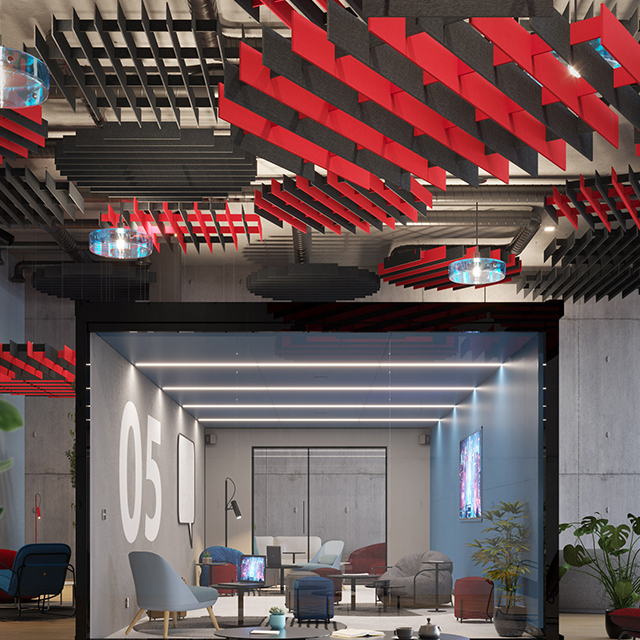 Panneaux espacés à différentes longueurs