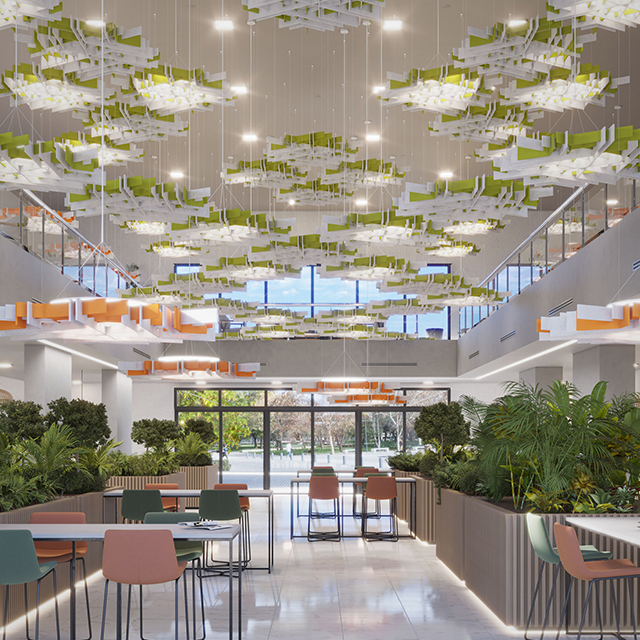 Modules de plafond acoustiques irréguliers